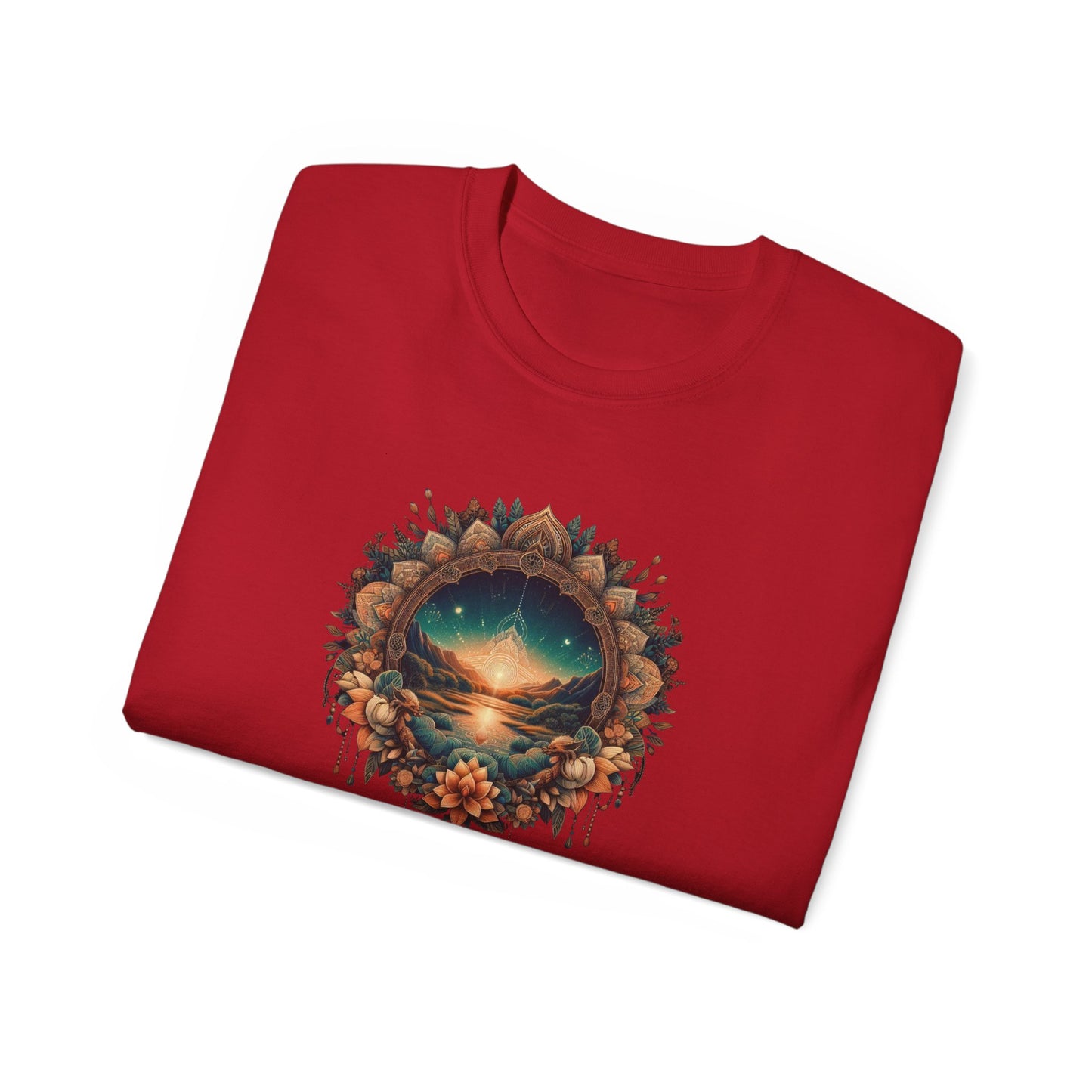Nature-Inspired Unisex Ultra Cotton Tee - Dreamy Landscape Design